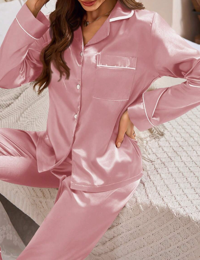 Golden Glow Satin Pajama Set