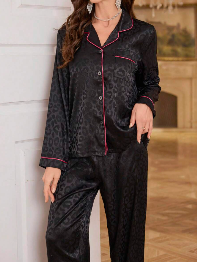 Satin Leopard Pajama Set